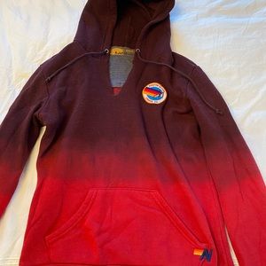 AVIATOR NATION RED OMBRÉ HOODIE IN GREAT CONDITION